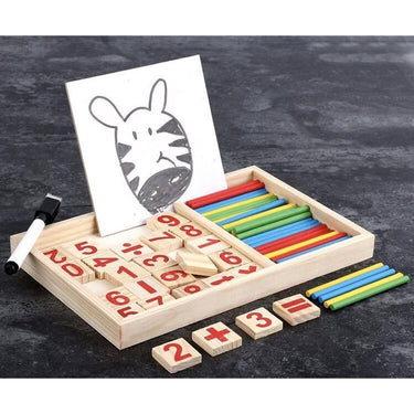 Wooden Montessori Counting Board With Colroful Sticks